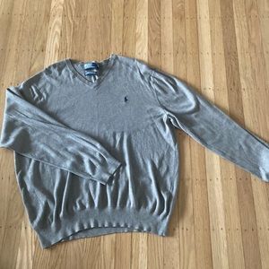 Men’s cotton grey polo sweater